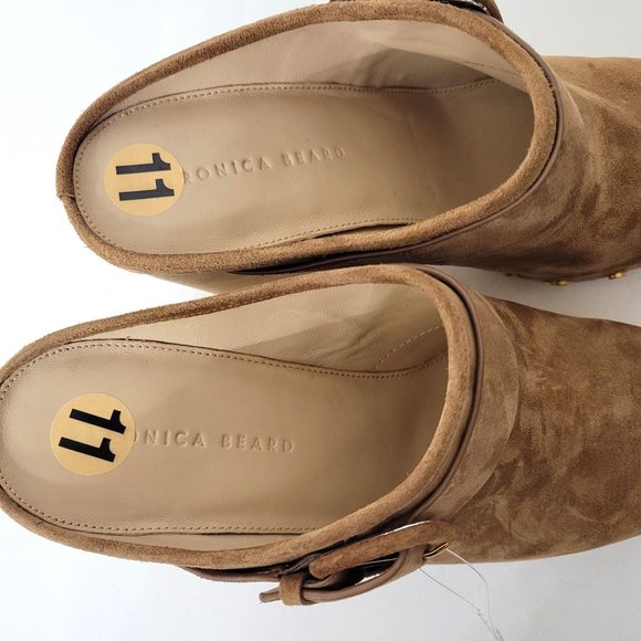 Veronica Beard Dacey Pecan Suede Clogs New - Picture 7 of 7